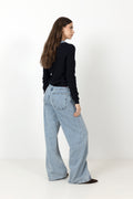 Zelma Knit Denim Cardigan - Navy