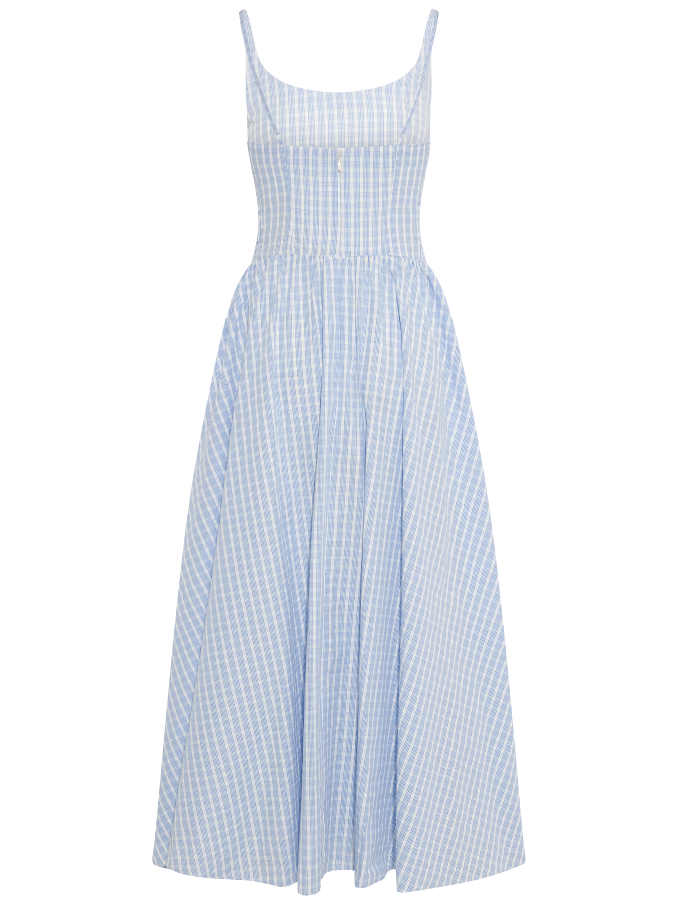Chiara Midi Dress - Paloma Check Light Blue White