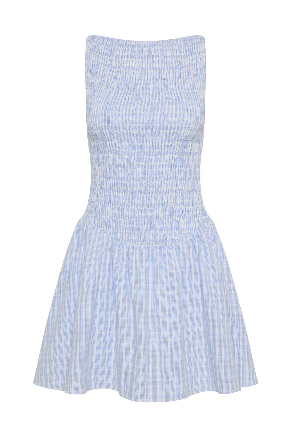 Martina Mini Dress - Paloma Check Light Blue White