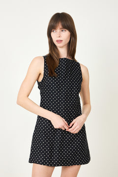 Jacie Mini Dress - Lola Polka Dot Black/Cream