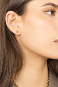 The Pebble Heart Studs - Gold