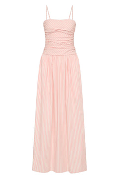 Portlligat Maxi Dress - Carmen Stripe Peony White