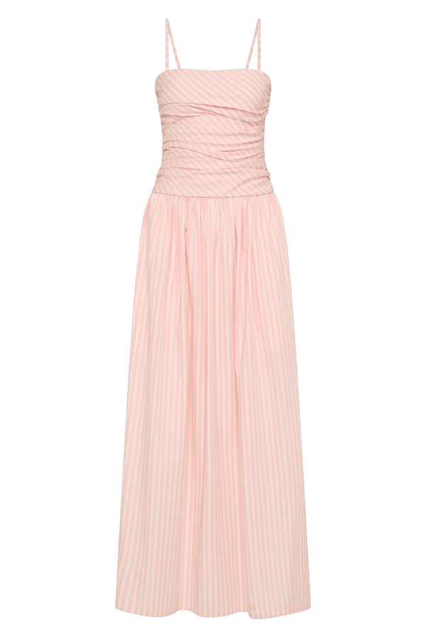 Portlligat Maxi Dress - Carmen Stripe Peony White