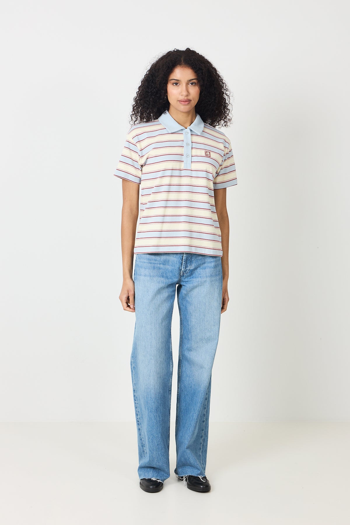 Evelyn Polo Tee - Ocean Stripe