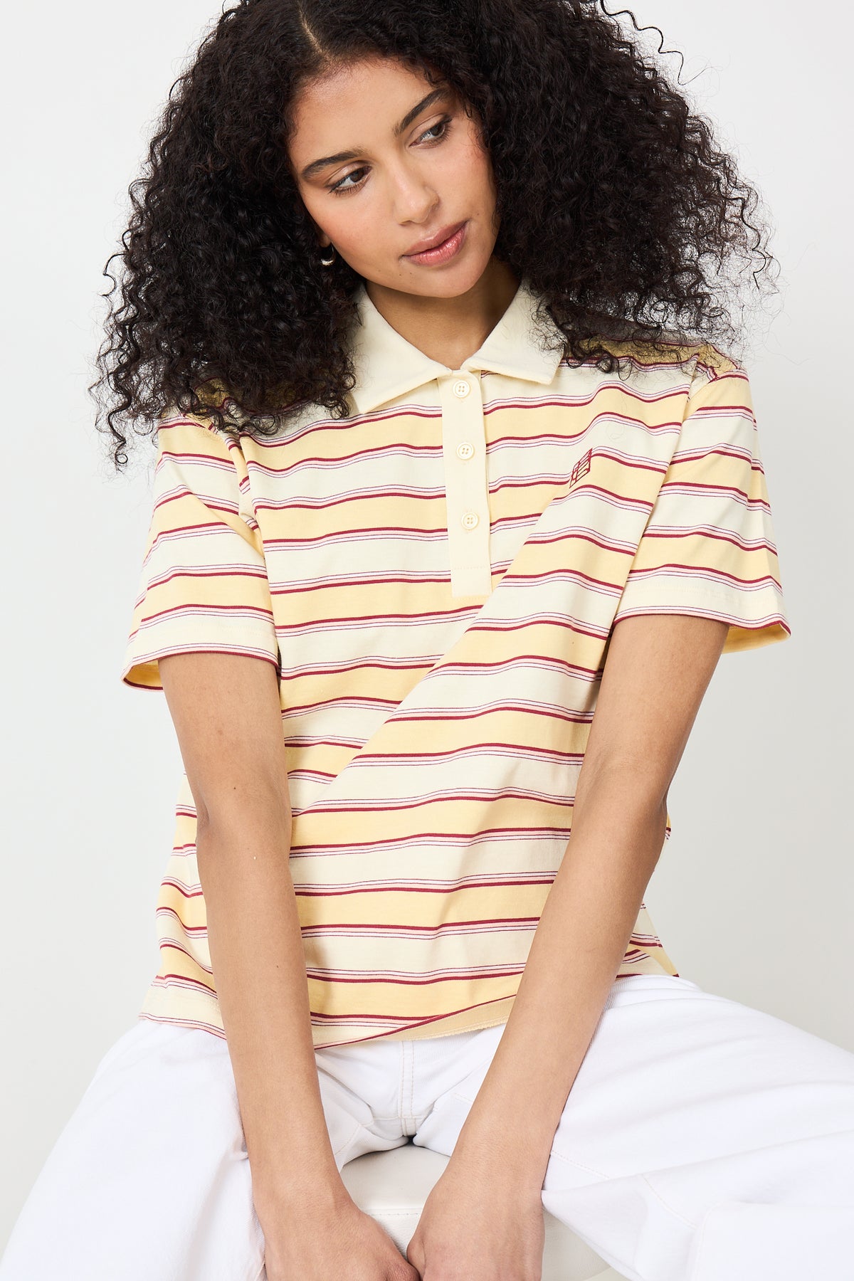 Evelyn Polo Tee - Sunny Stripe