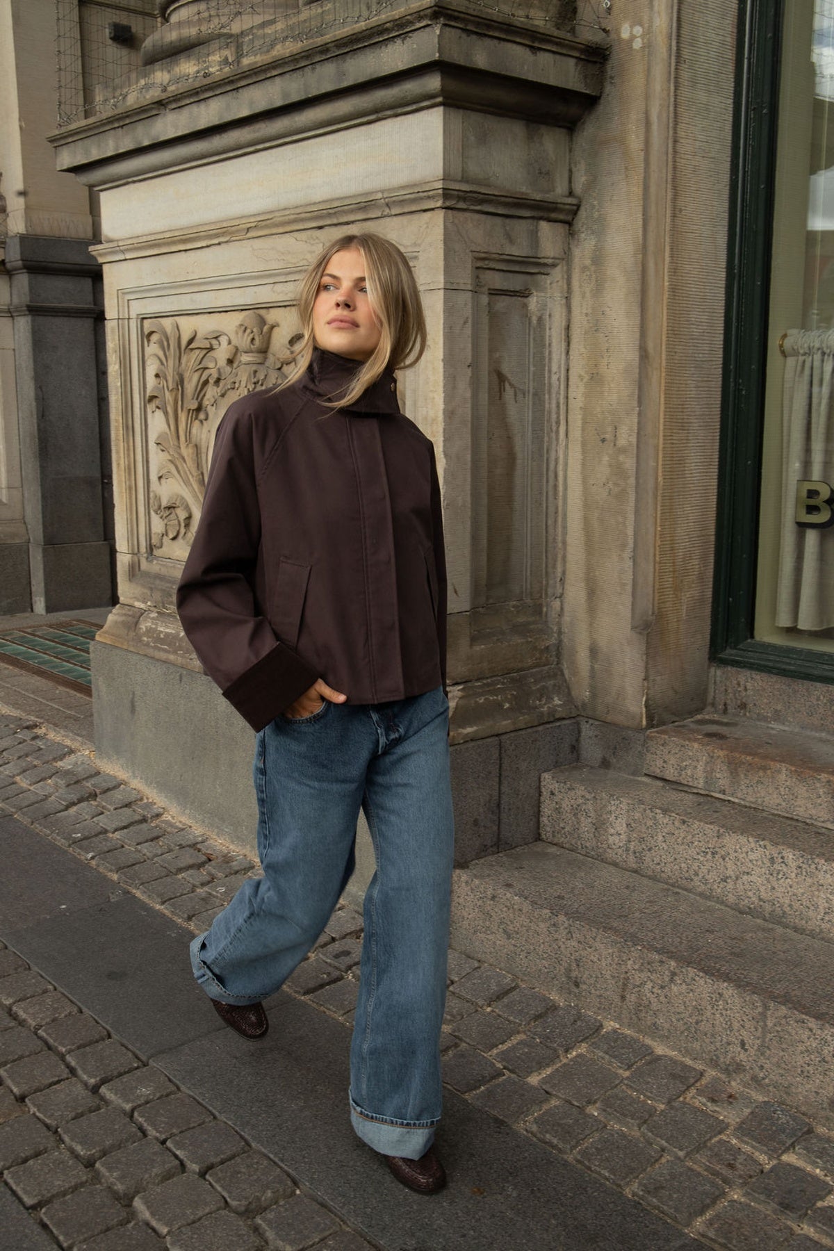 Fiona Country Solid Jacket - Brown
