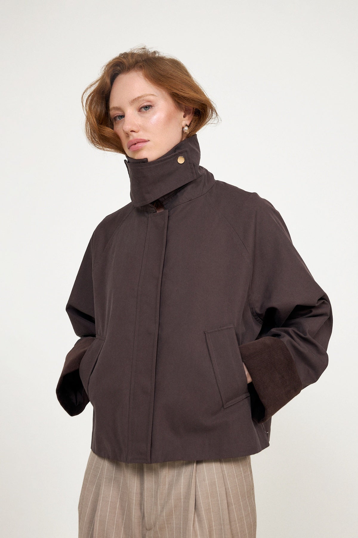 Fiona Country Solid Jacket - Brown