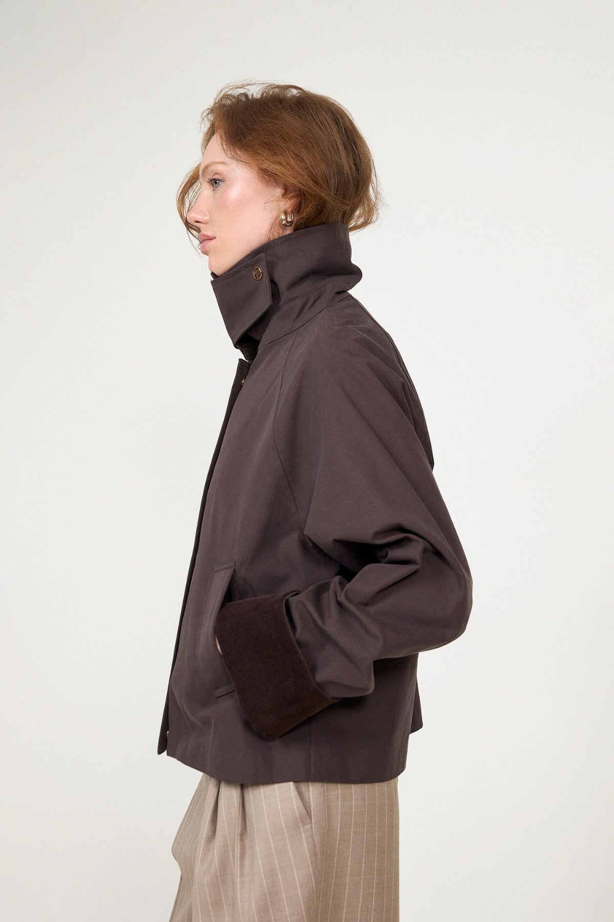 Fiona Country Solid Jacket - Brown