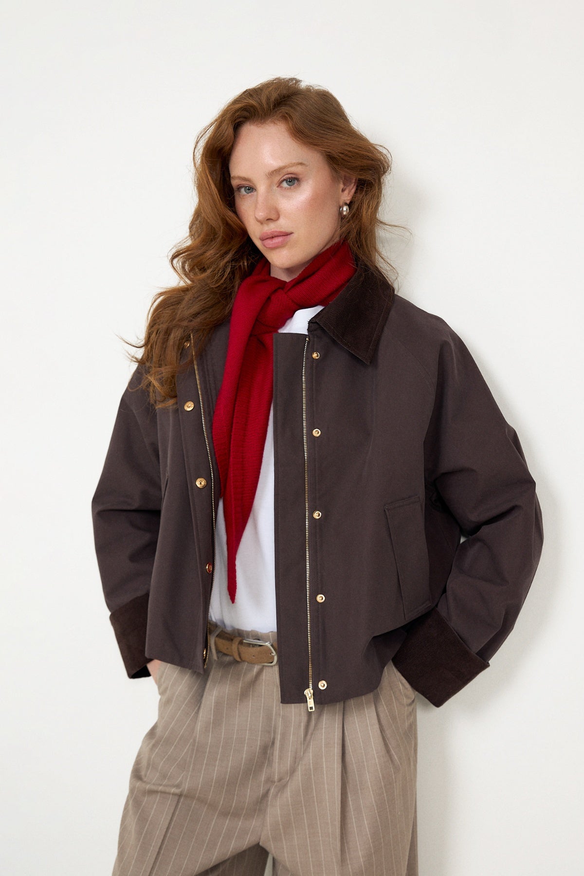 Fiona Country Solid Jacket - Brown
