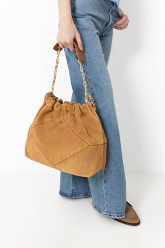 Bag M Suede June Tote - Cognac