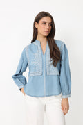 Blouse Laura - Light Used Blue