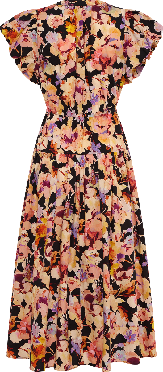 Marin Cotton Midi Dress - Night Bloom