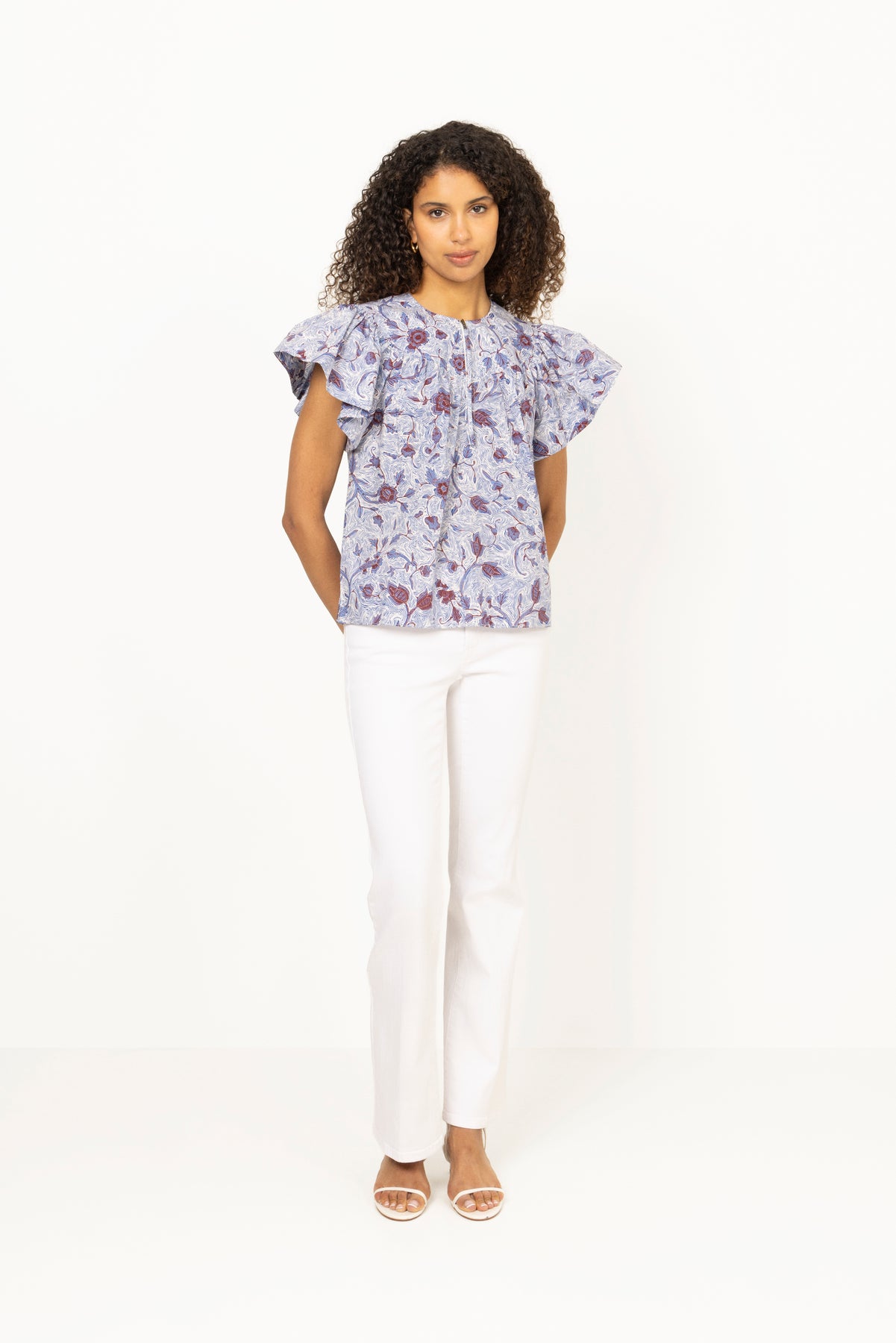 Elvie Ss Cotton Top - Zinnia