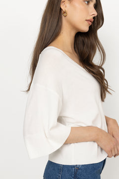 Eslina Rachelle 2/4 V Pullover - Egret