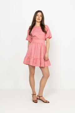 Svanhild Flower Mini Dress - Pink Flower