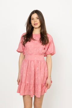 Svanhild Flower Mini Dress - Pink Flower