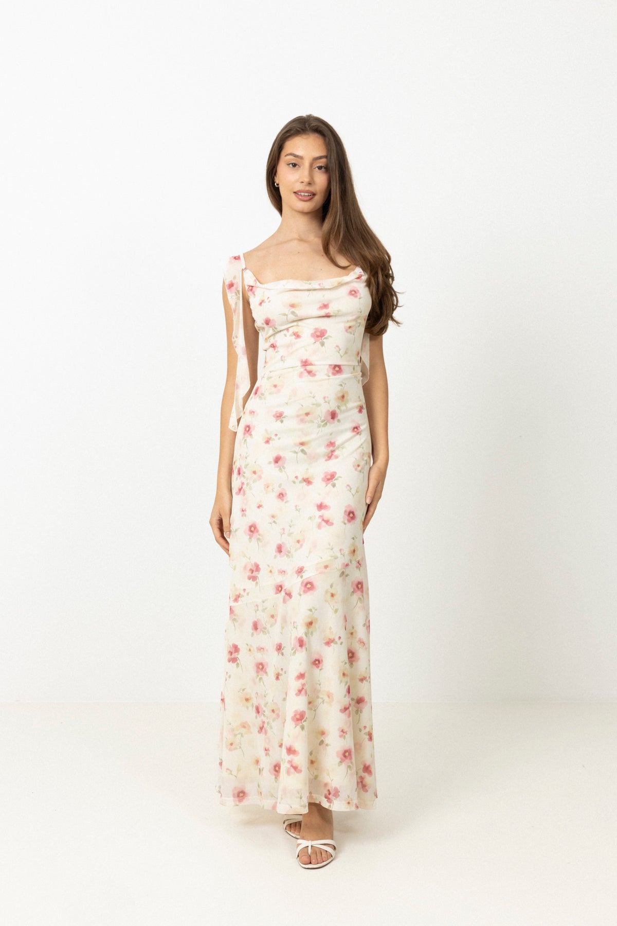 Cecilia Slip Maxi Dress - Pink Floral
