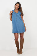 Hedda Denim Mini Dress - Blue