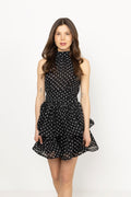 Idun Polka Dot Mini Dress - Black Dot