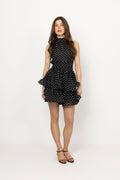 Idun Polka Dot Mini Dress - Black Dot