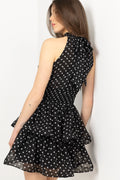 Idun Polka Dot Mini Dress - Black Dot
