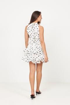 Idun Polka Dot Dress - White/Black