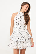 Idun Polka Dot Dress - White/Black