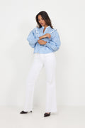 Synne Cotton Flower Blouse - Blue Flower