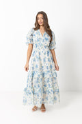 Nanni Flower Maxi Dress - Blue Flower