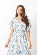Nanni Flower Maxi Dress - Blue Flower