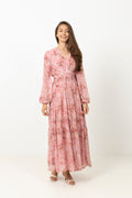 Hedvig Chiffon Maxi Dress - Pink Floral