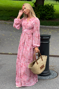 Hedvig Chiffon Maxi Dress - Pink Floral