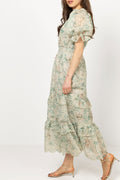 Nanni Fleur Maxi Dress - Green Flower