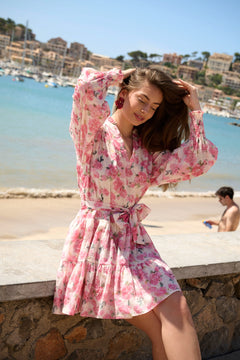Delphine Embroidery Dress - Light Pink Floral