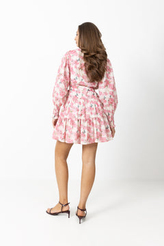 Delphine Embroidery Dress - Light Pink Floral