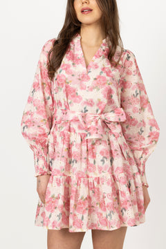 Delphine Embroidery Dress - Light Pink Floral