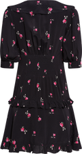 Ilse Flower Mini Dress - Black Pink