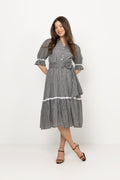 Gertrude Gingham Dress - Black/White