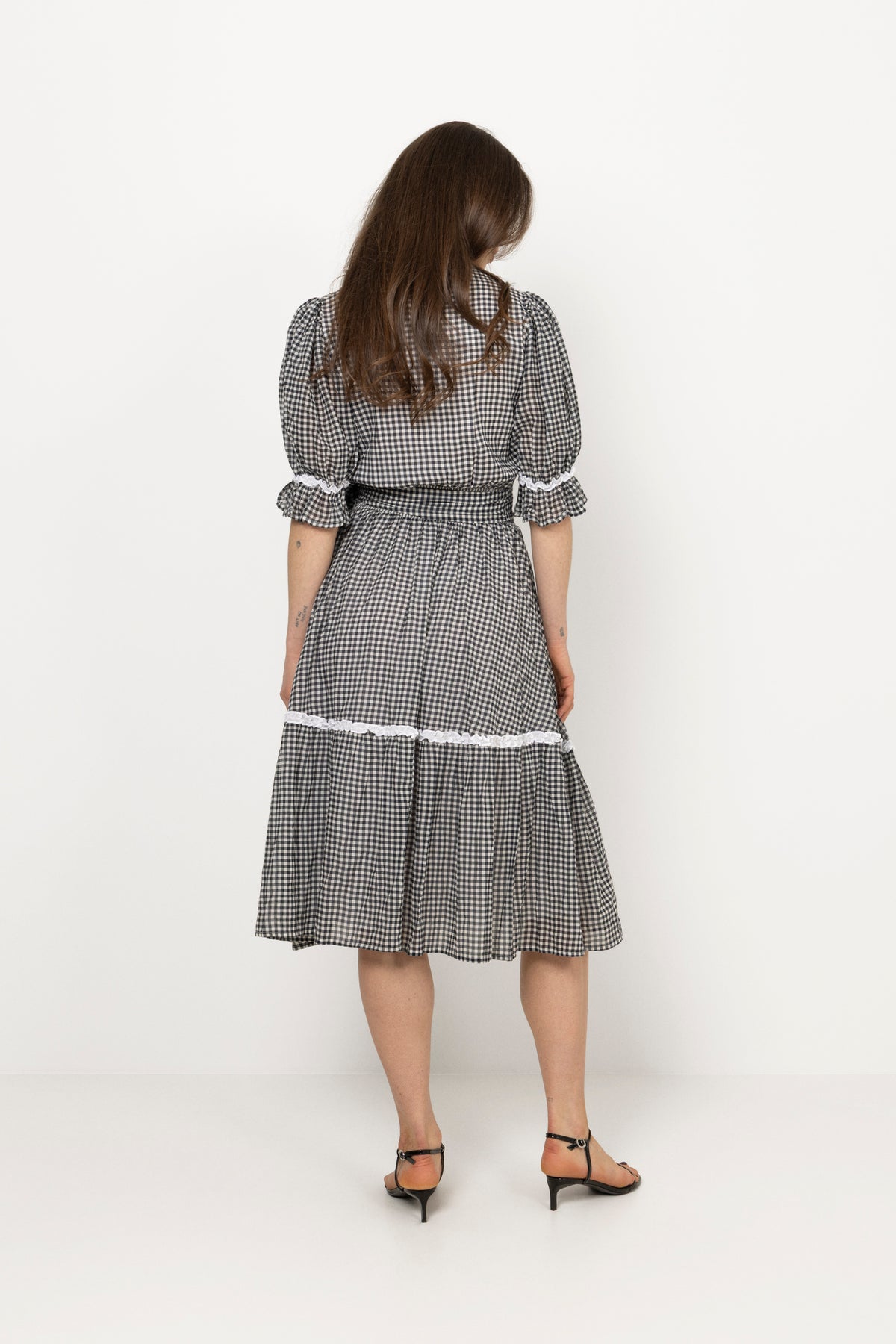 Gertrude Gingham Dress - Black/White
