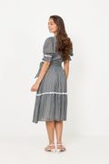 Gertrude Gingham Dress - Black/White
