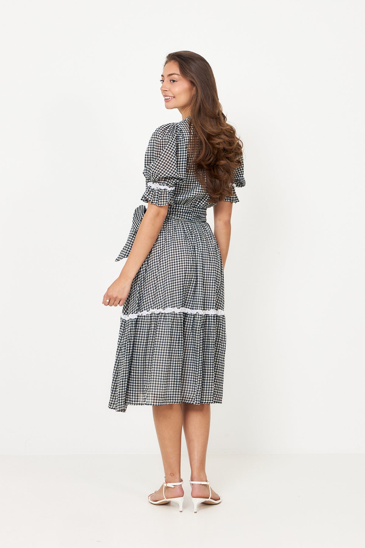 Gertrude Gingham Dress - Black/White