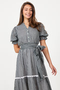 Gertrude Gingham Dress - Black/White