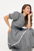 Gertrude Gingham Dress - Black/White
