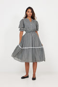 Gertrude Gingham Dress - Black/White