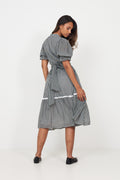 Gertrude Gingham Dress - Black/White