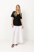 Elida Linen Blazer - Black