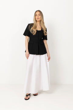 Elida Linen Blazer - Black