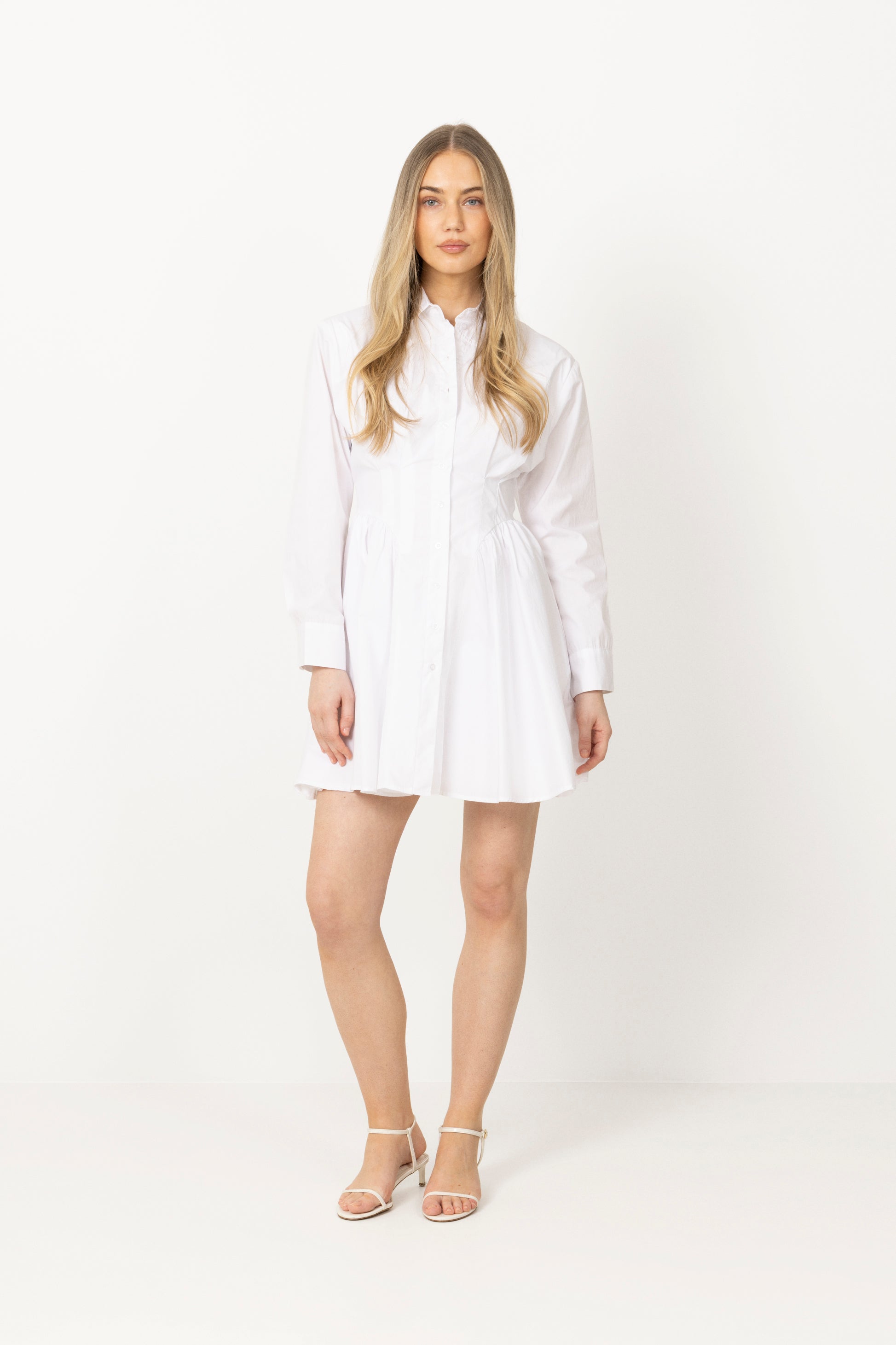 Esmeralda Poplin Shirt Dress - White