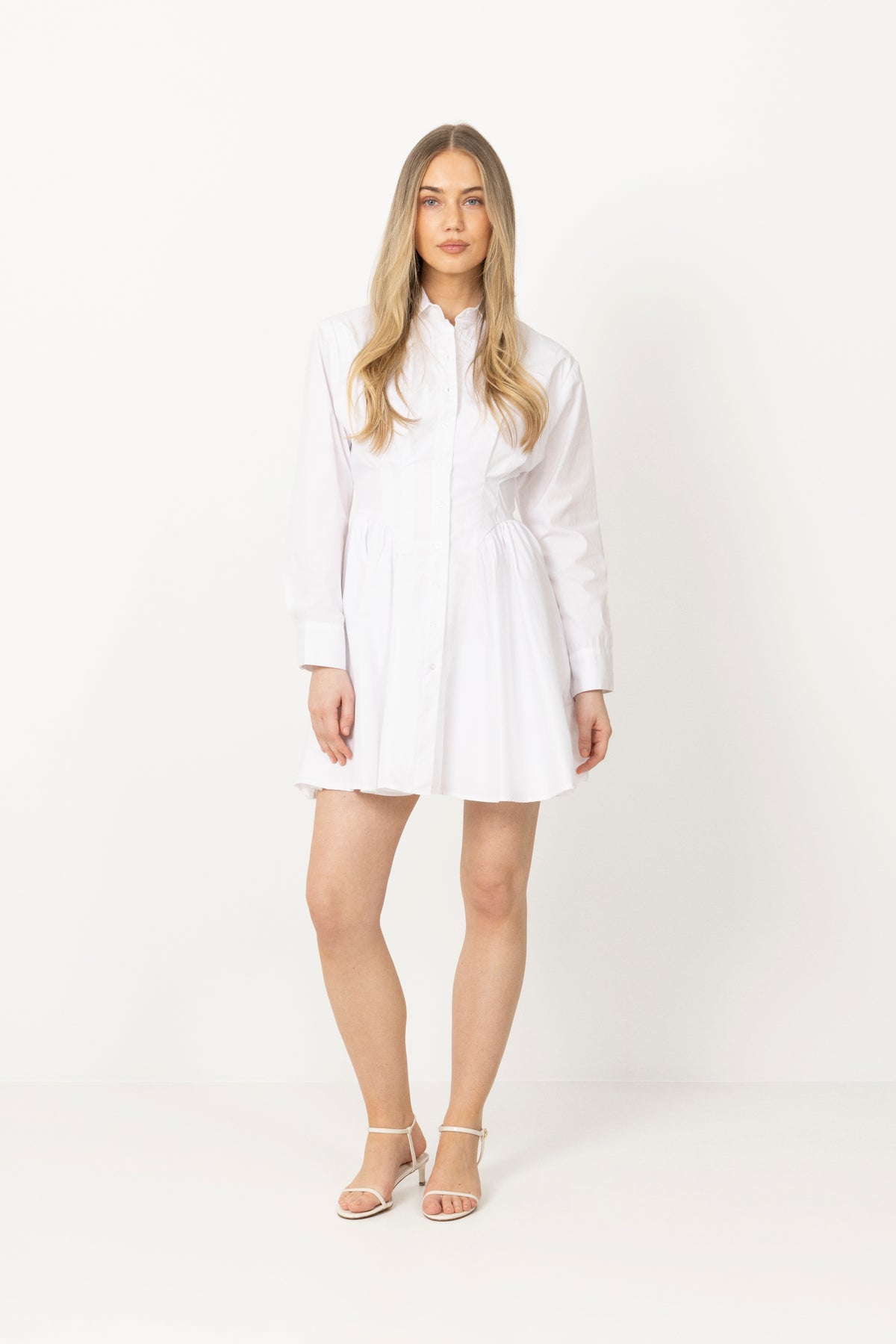 Esmeralda Poplin Shirt Dress - White