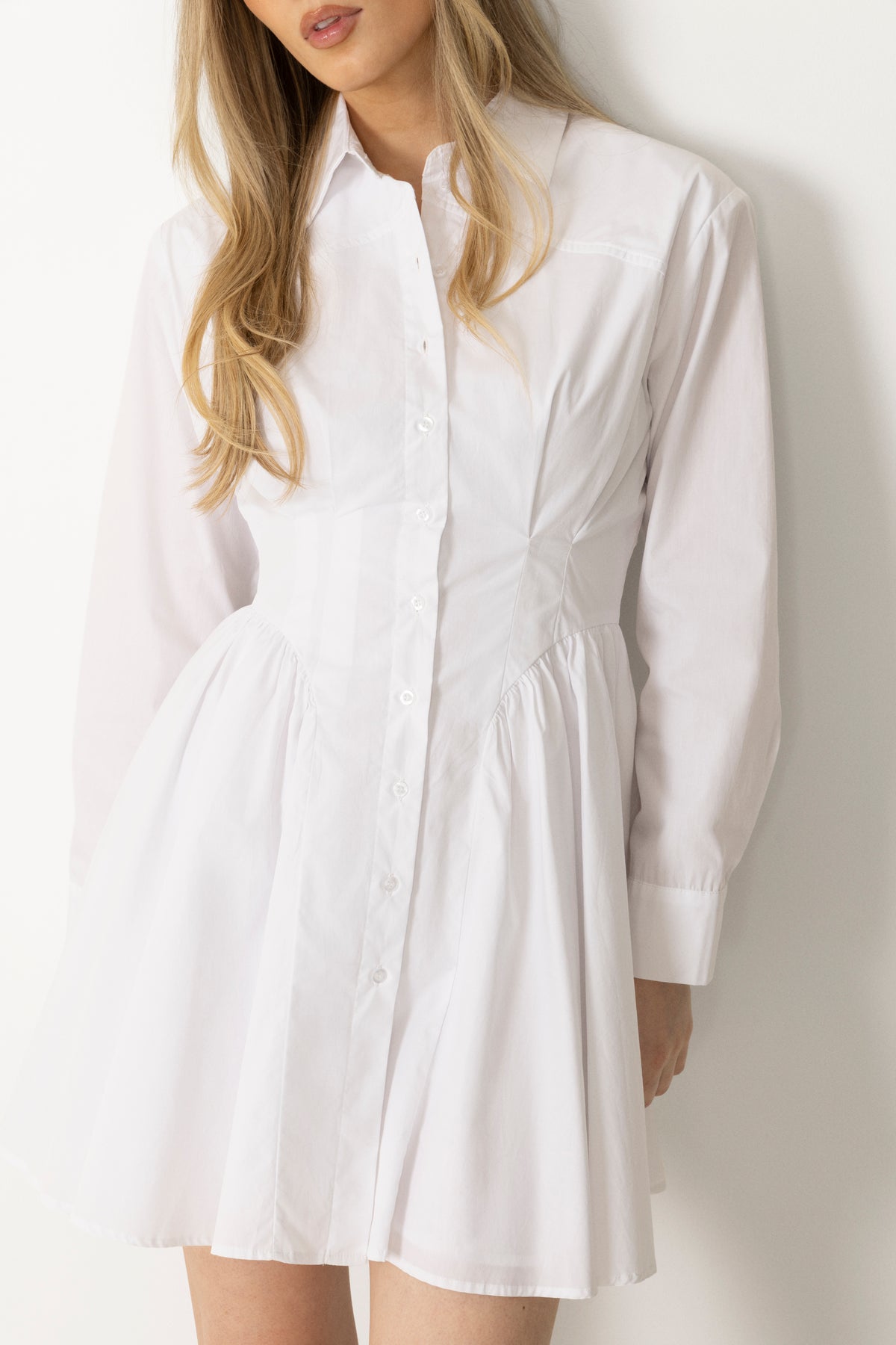 Esmeralda Poplin Shirt Dress - White